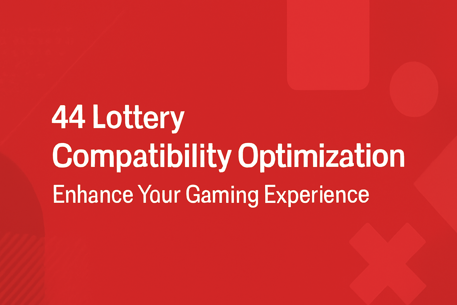 Informational scene related to 44 Lottery Operations.