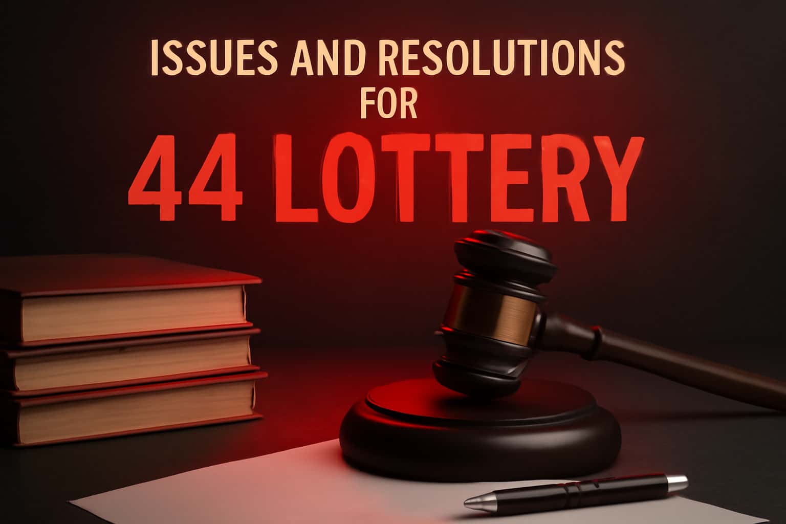 Informative scene depicting issues and resolutions related to the 44 Lottery platform.