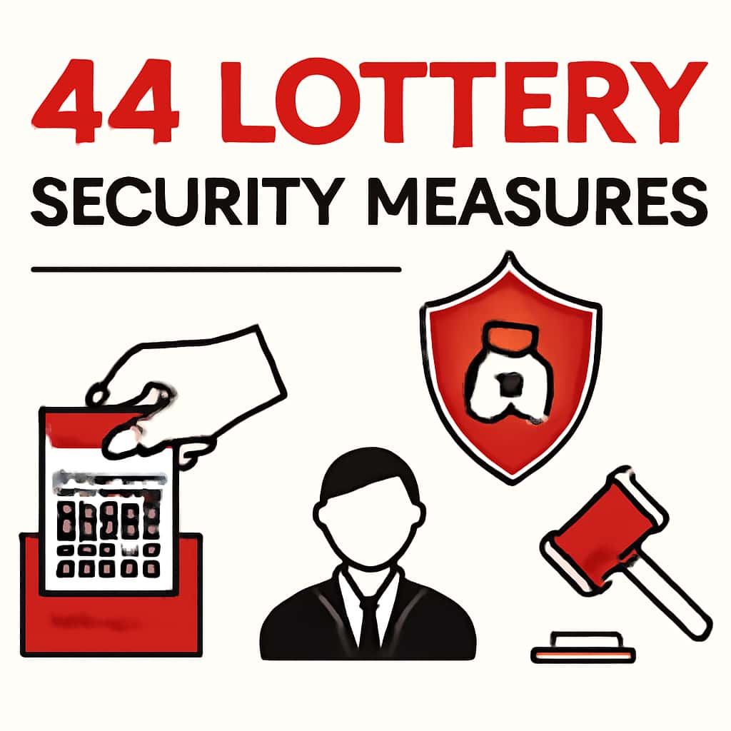 An educational diagram outlining security protocols for 44 Lottery.