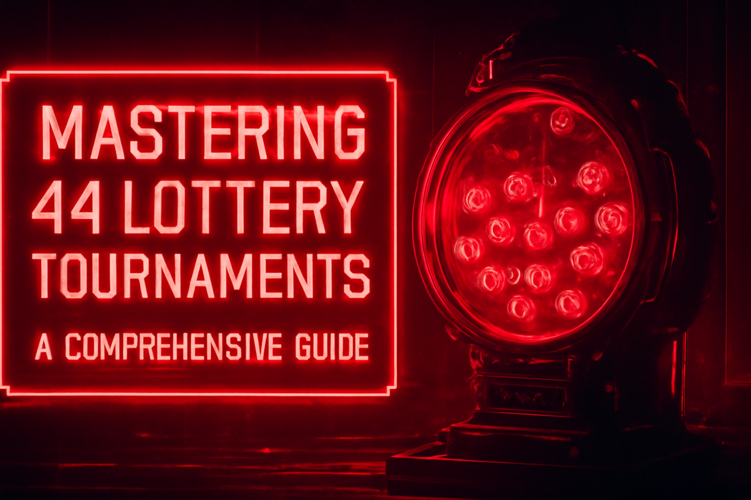 Informational scene depicting the 44 Lottery platform features.