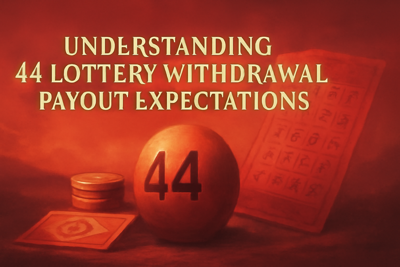 Informational scene depicting instructions for downloading the 44 Lottery app.