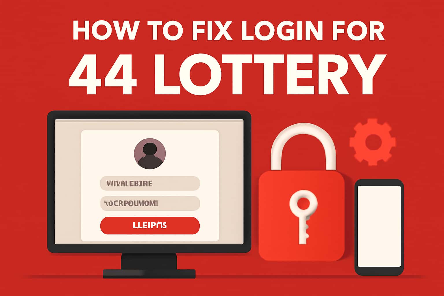 Visual representation of troubleshooting login issues for 44 Lottery.