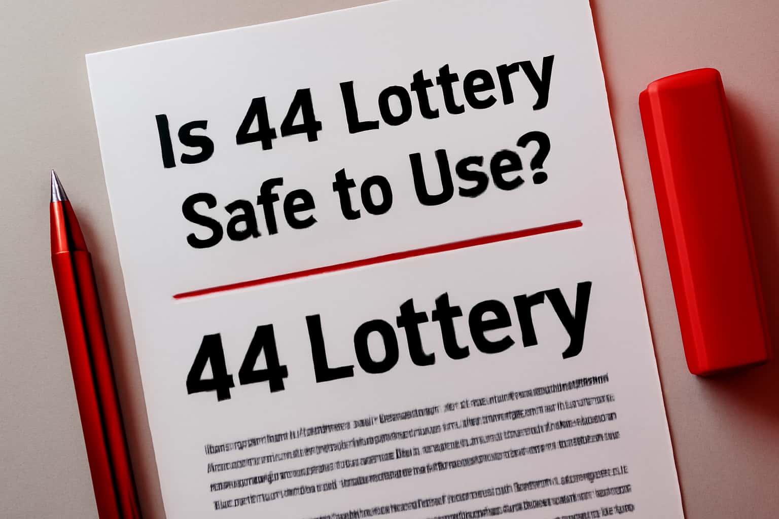 Neutral informational scene regarding the safety of using 44 Lottery.
